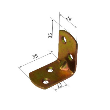 Coltar metalic dreptunghiular 43x43mm