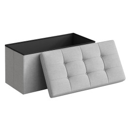 taburet pliabil depozitare dublu - 76x38x38cm / gri