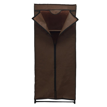 Dulap haine textil cu fermoar - 60x45x150cm / maro