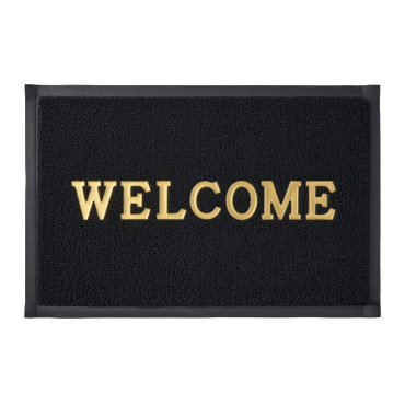 Covoras intrare tip-lufa - 38x58cm / welcome negru
