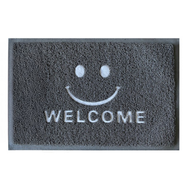 Covoras intrare tip-lufa - 38x58cm / welcome gri hapy