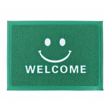 Covoras intrare tip-lufa - 38x58cm / welcome verde hapy