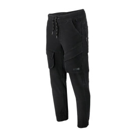 pantalon elastic cu snur si mansete / negru - l