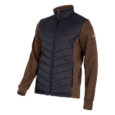 Jacheta cu imprimeu si matlasare / maro-negru - 3xl