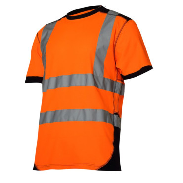 Tricou reflectorizant / portocaliu-negru - s