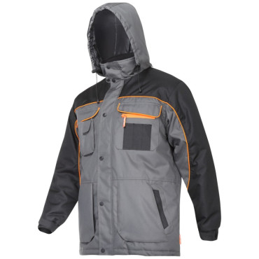 Jacheta lucru captusita / negru-gri-portocaliu - 3xl
